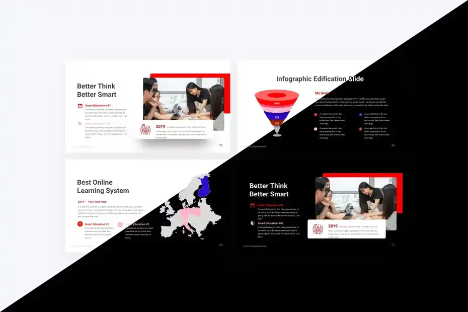 قالب پاورپوینت تحصیلی Edification Red - 1