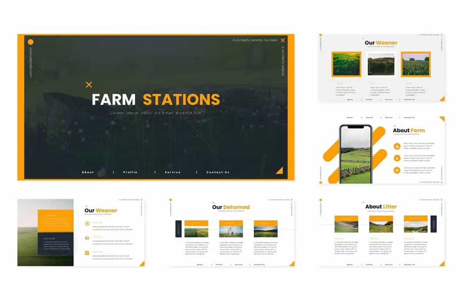دانلود قالب پاورپوینت مزرعه Farm Stations - Powerpoint Template - 3 قالب پاورپوینت مزرعه - 2