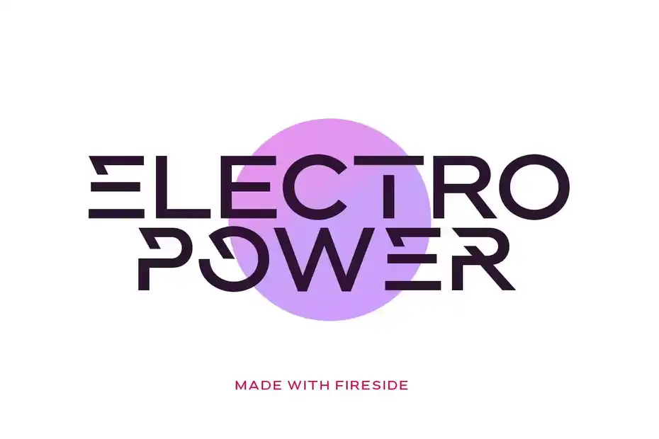 فونت انگلیسی Fireside - Sharp Logo Font - 1
