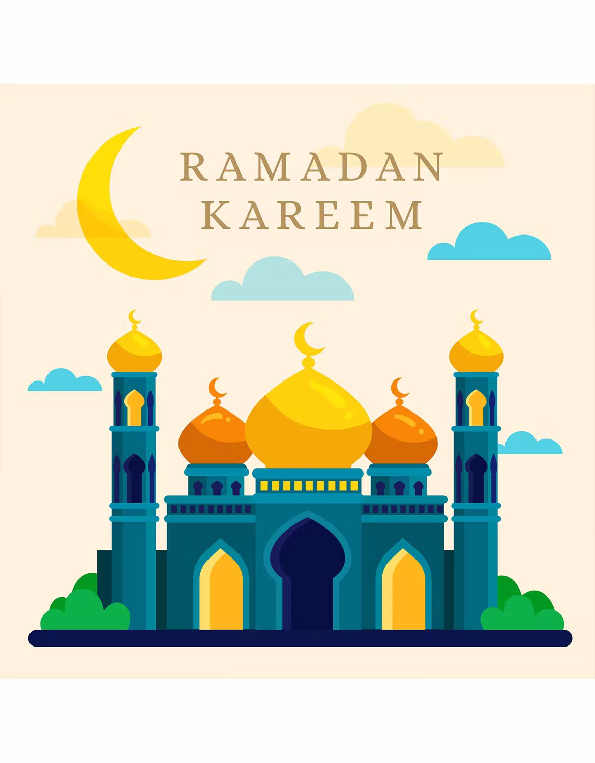 وکتور بک گراند مسجد ماه رمضان - 2