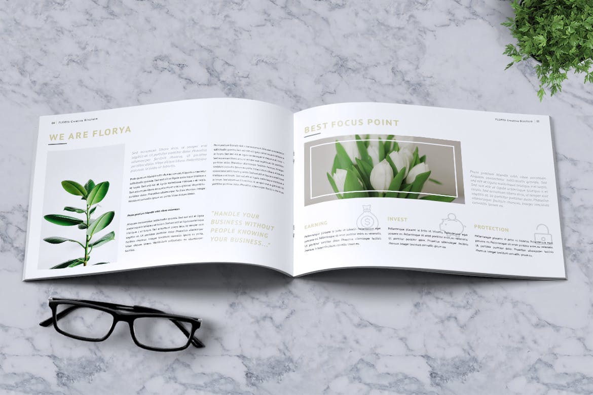 قالب ایندیزاین بروشور تجاری FLORYA - Business Brochure