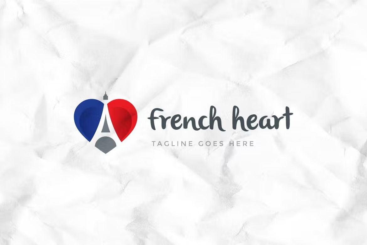 وکتور لوگو نامه French Heart Letter - 2