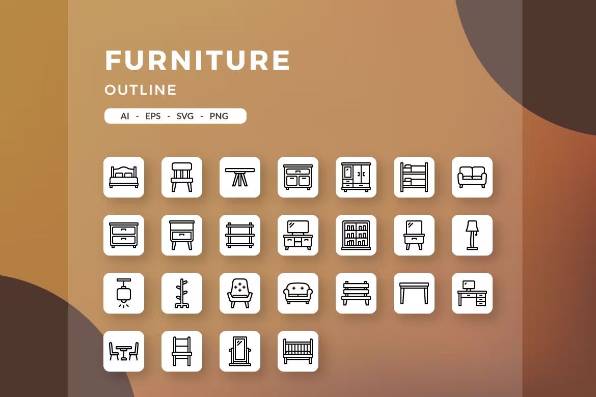 آیکون مبلمان Furniture icons - 6