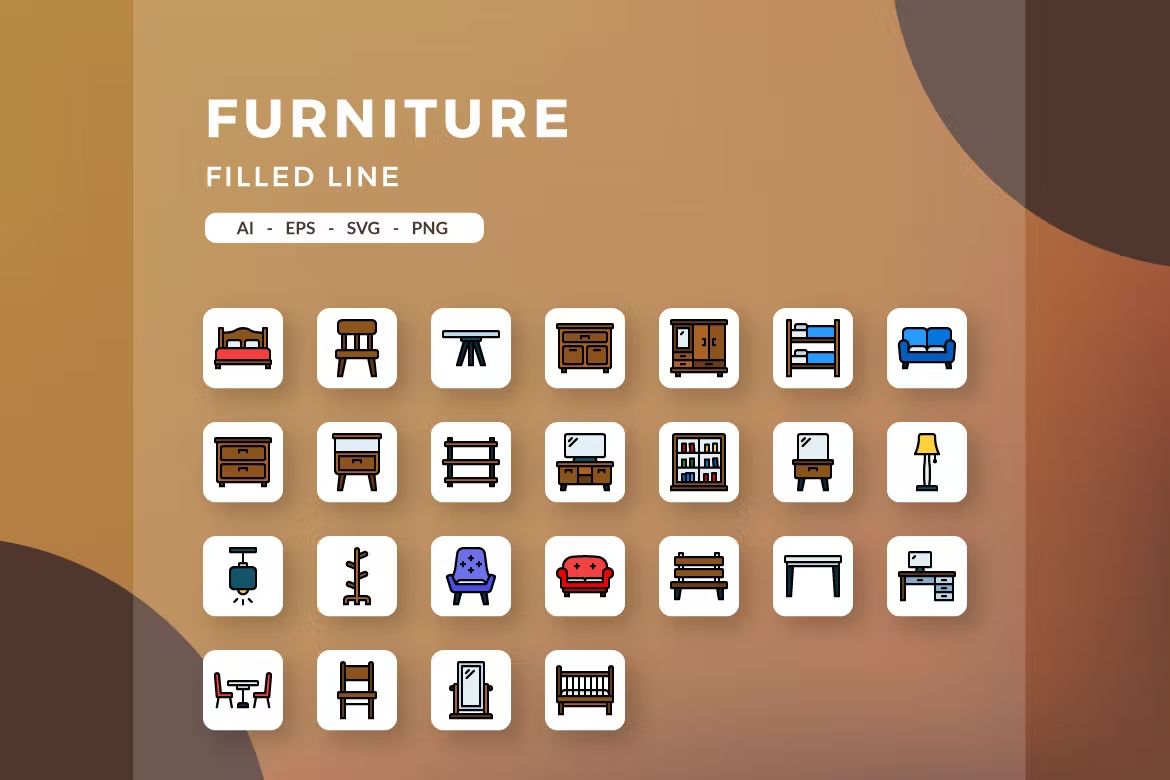 آیکون مبلمان Furniture icons - 8
