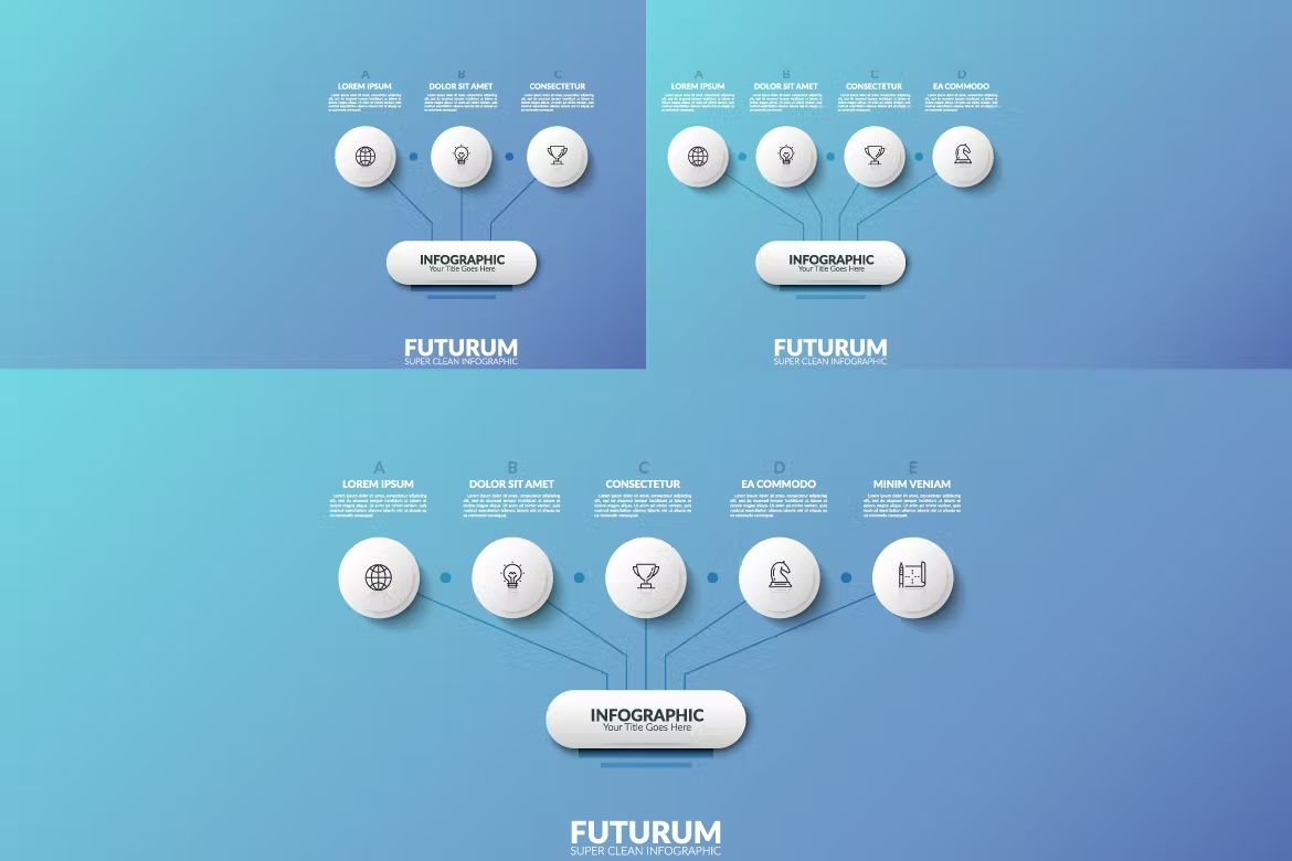 طرح لایه باز اینفوگرافی Futurum Infographic White - 17
