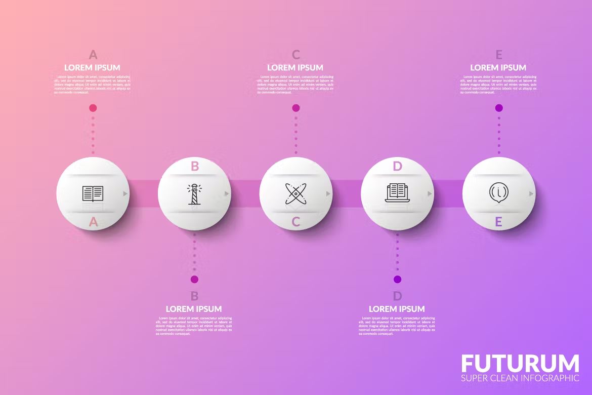طرح لایه باز اینفوگرافی Futurum Infographic White - 19