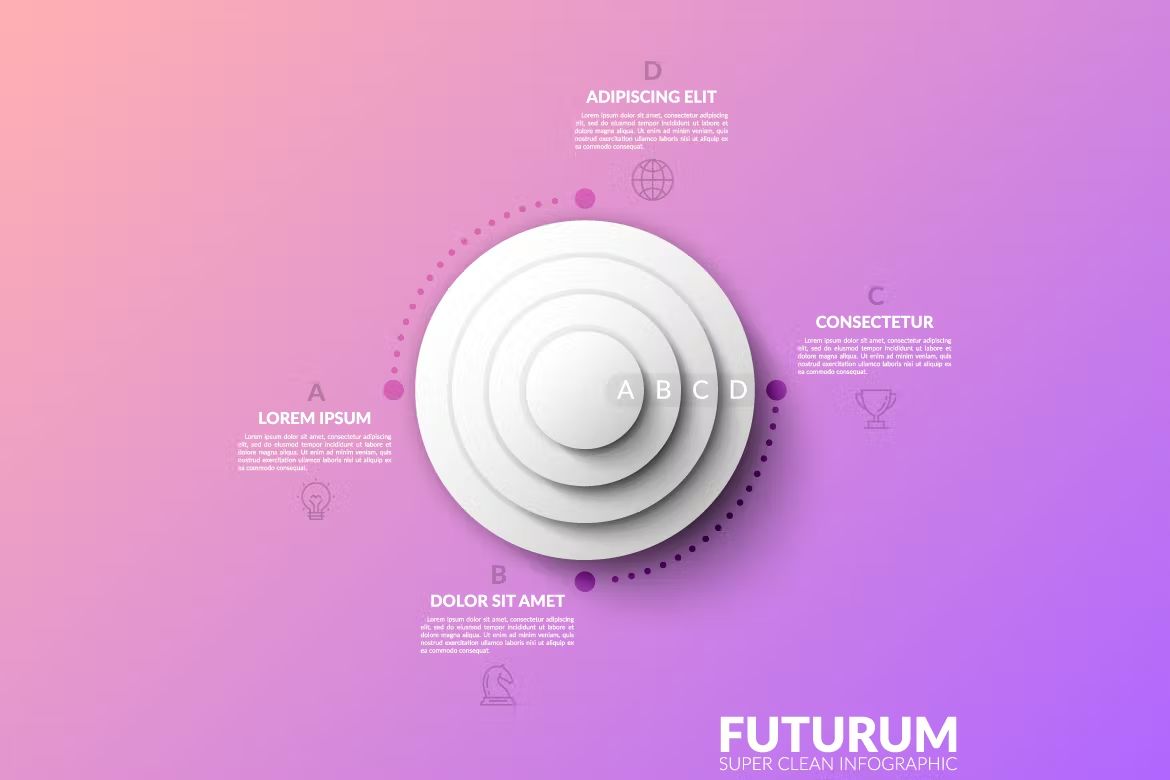 طرح لایه باز اینفوگرافی Futurum Infographic White - 21