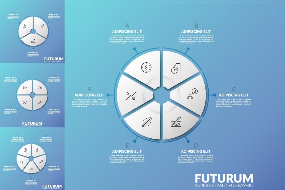 طرح لایه باز اینفوگرافی Futurum Infographic White - 23