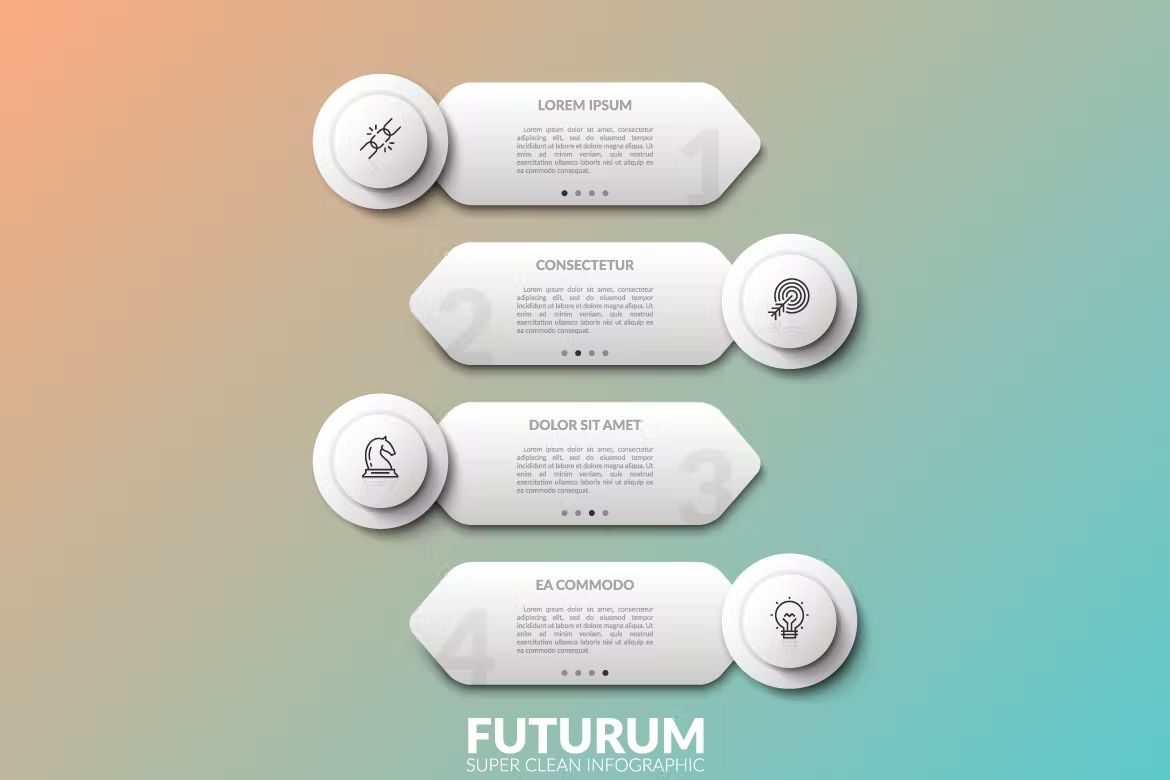 طرح لایه باز اینفوگرافی Futurum Infographic White - 25