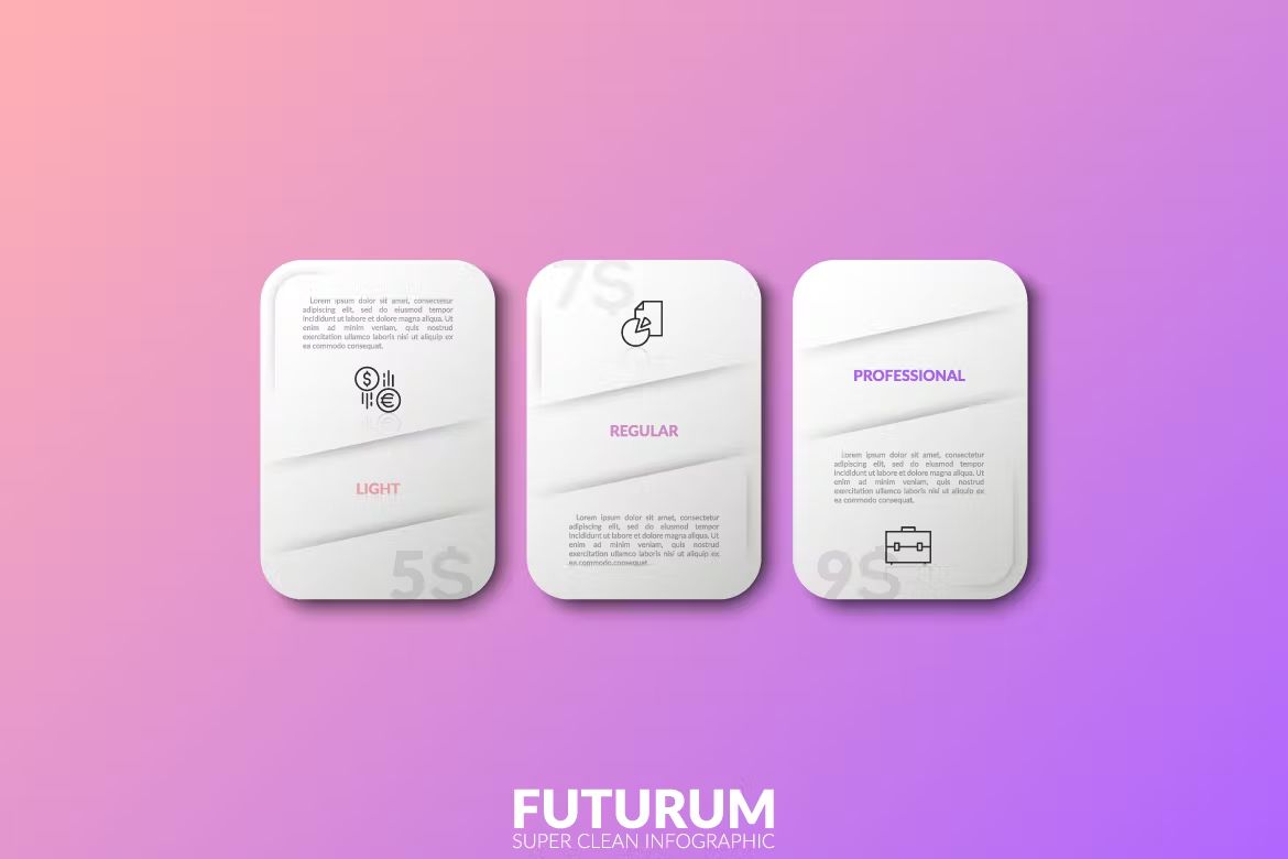 طرح لایه باز اینفوگرافی Futurum Infographic White