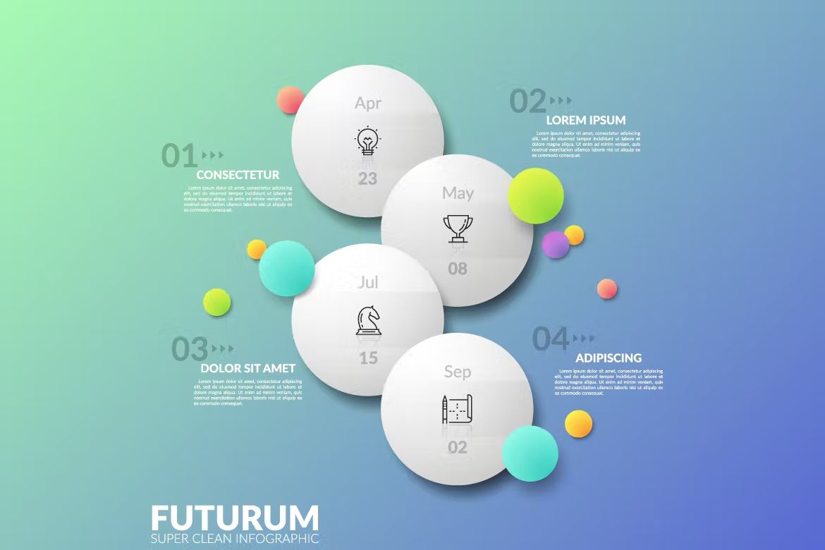 طرح لایه باز اینفوگرافی Futurum Infographic White