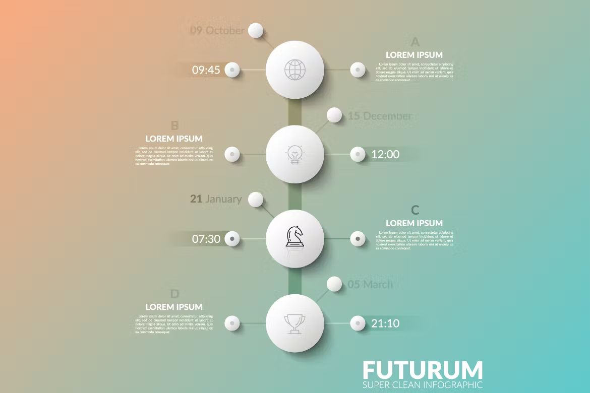 طرح لایه باز اینفوگرافی Futurum Infographic White - 7