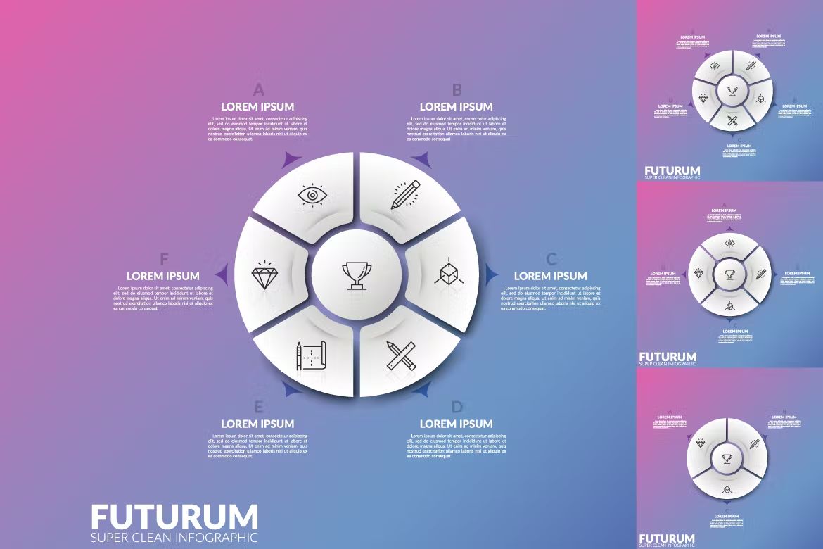 طرح لایه باز اینفوگرافی Futurum Infographic White - 11