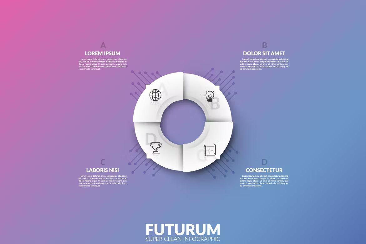 طرح لایه باز اینفوگرافی Futurum Infographic White - 13