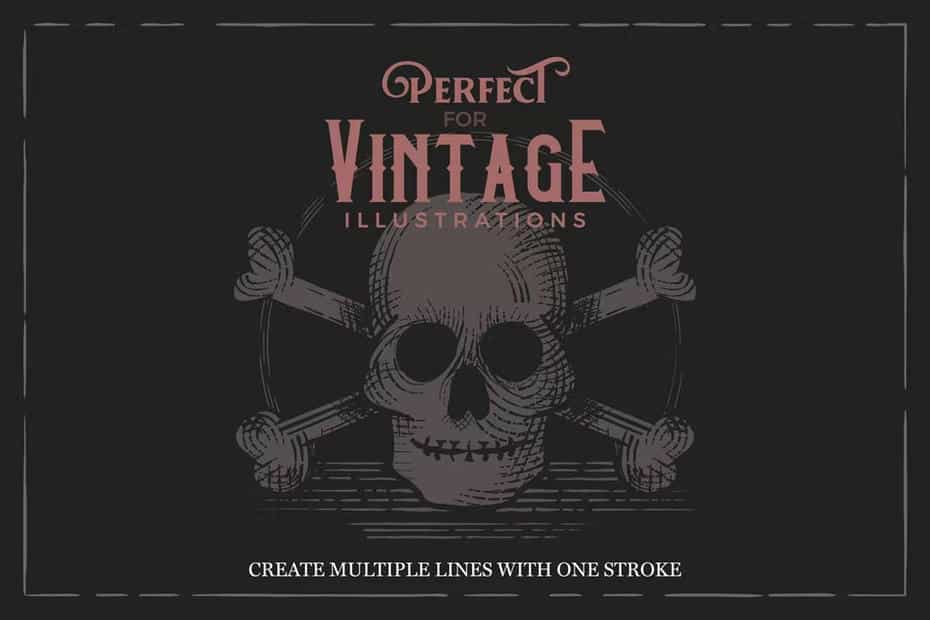 براش ایلوستریتور Illustrator Vintage Engraving Brushes - 11