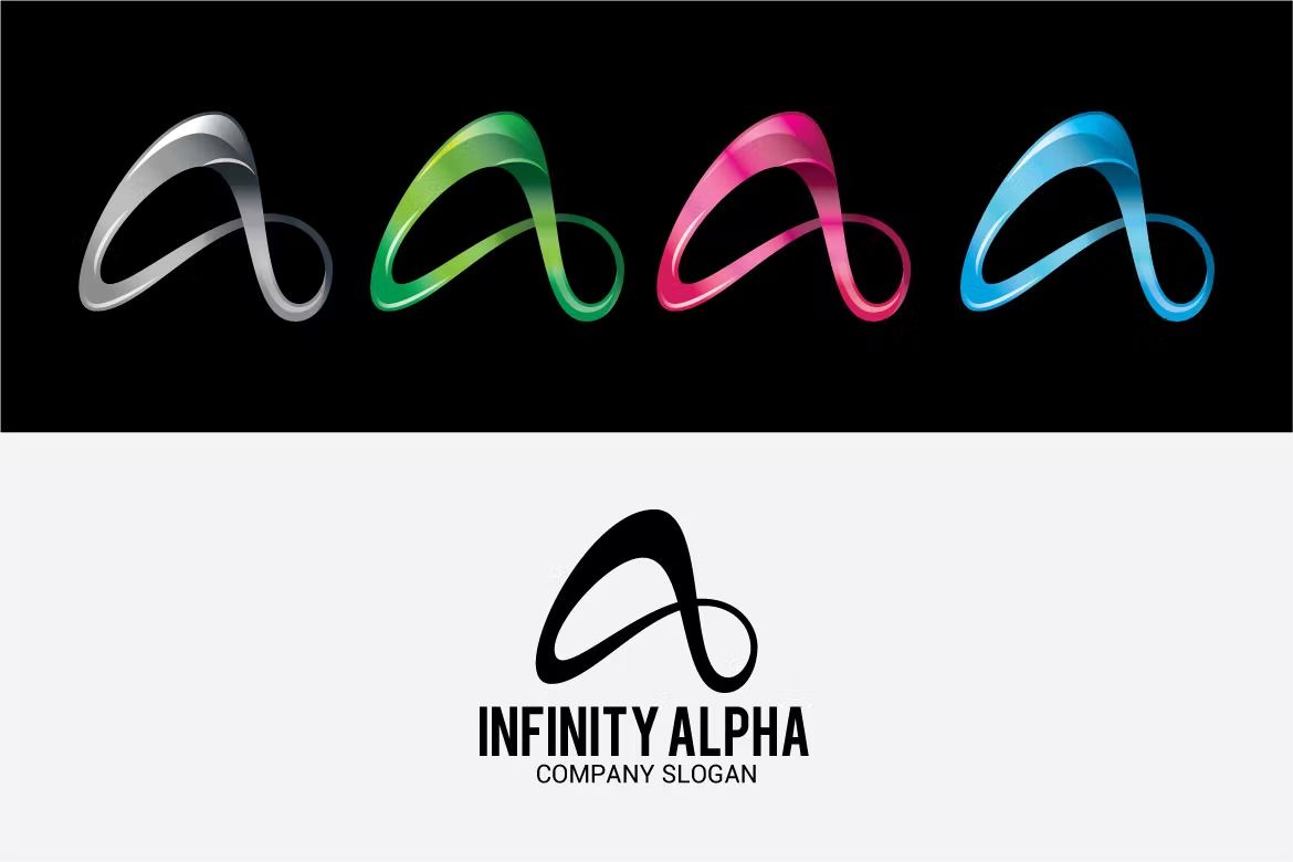 وکتور لوگو INFINITY ALPHA Letter A Logo - 2