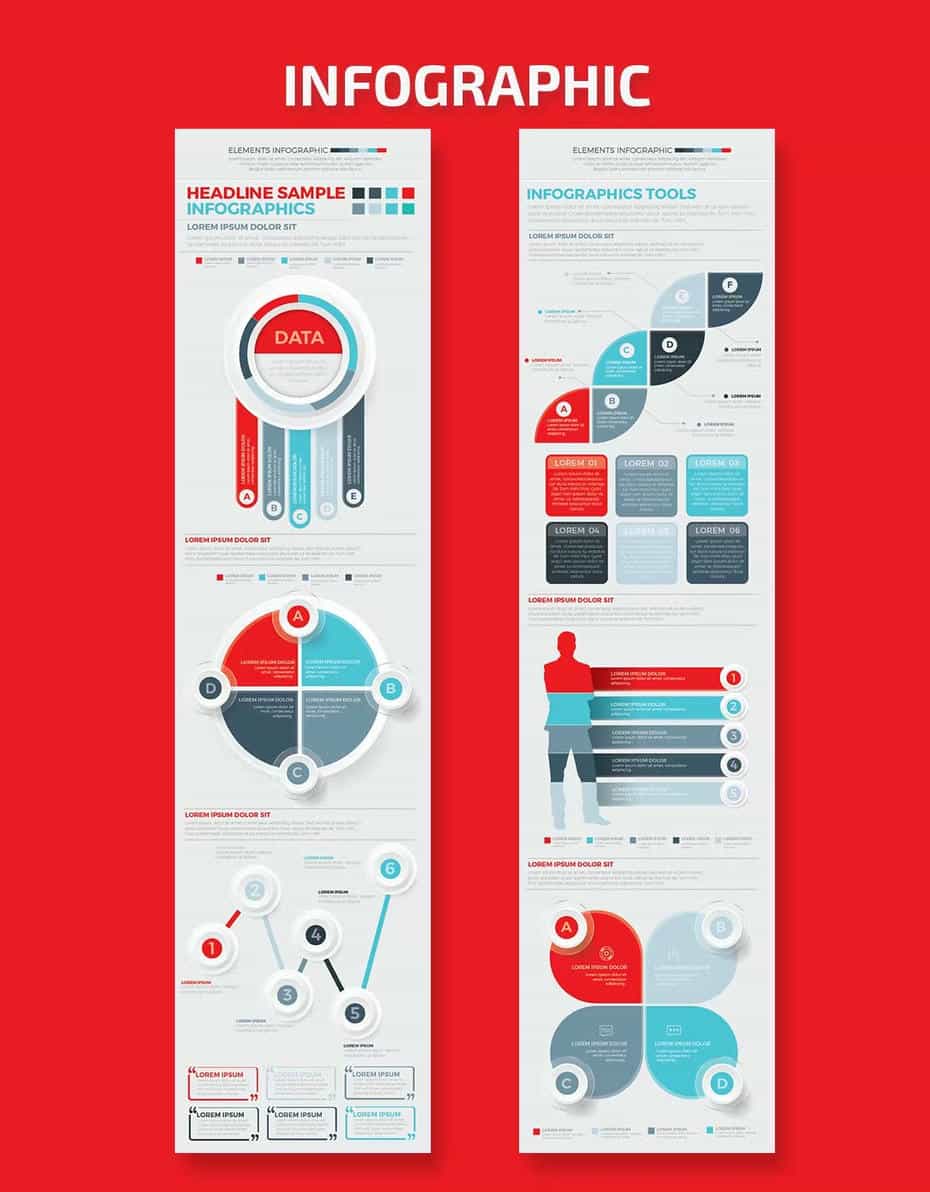 وکتور اجزای اینفوگرافیک Infographics Elements Design