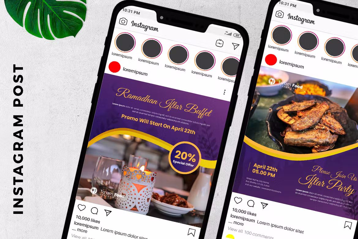 طرح لایه باز پست اینستاگرام تبلیغات بازاریابی رمضان - 7