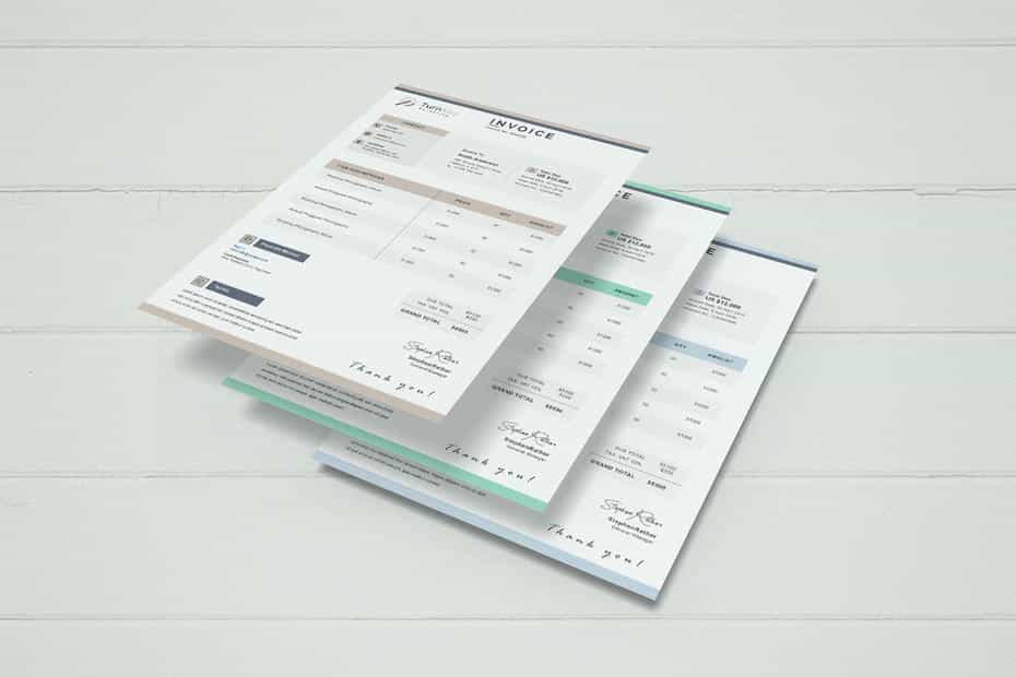 قالب آماده ورد فاکتور Invoice Word