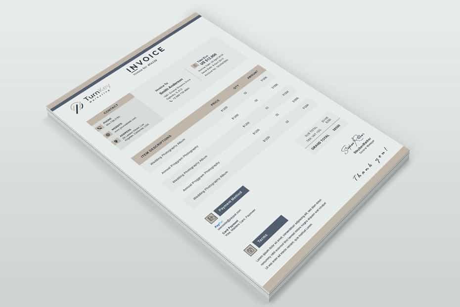 قالب آماده ورد فاکتور Invoice Word - 4