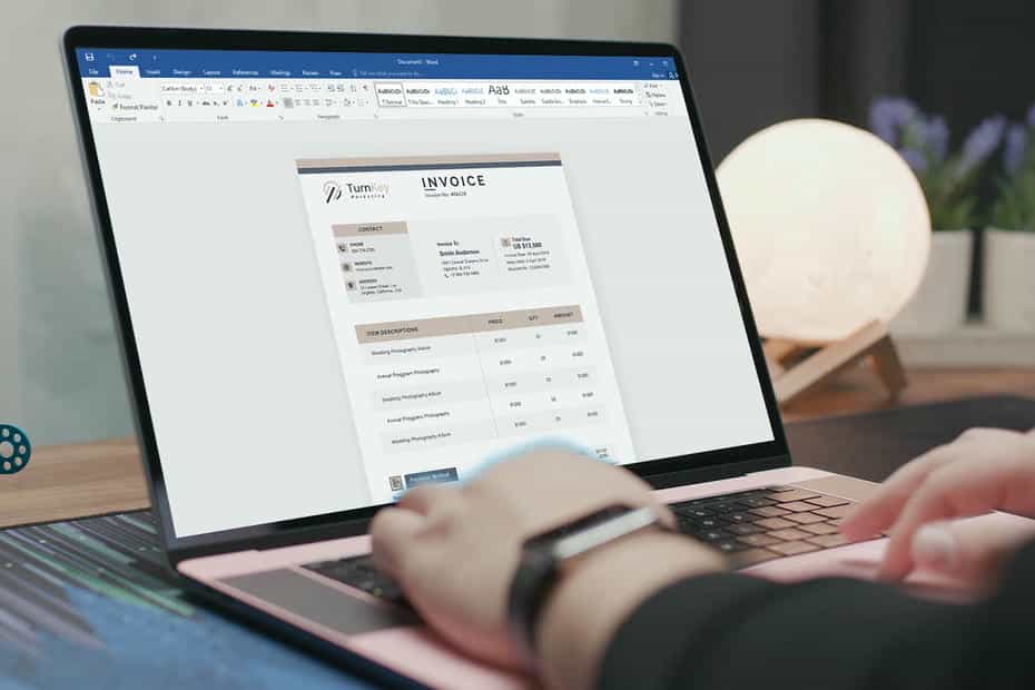قالب آماده ورد فاکتور Invoice Word - 6