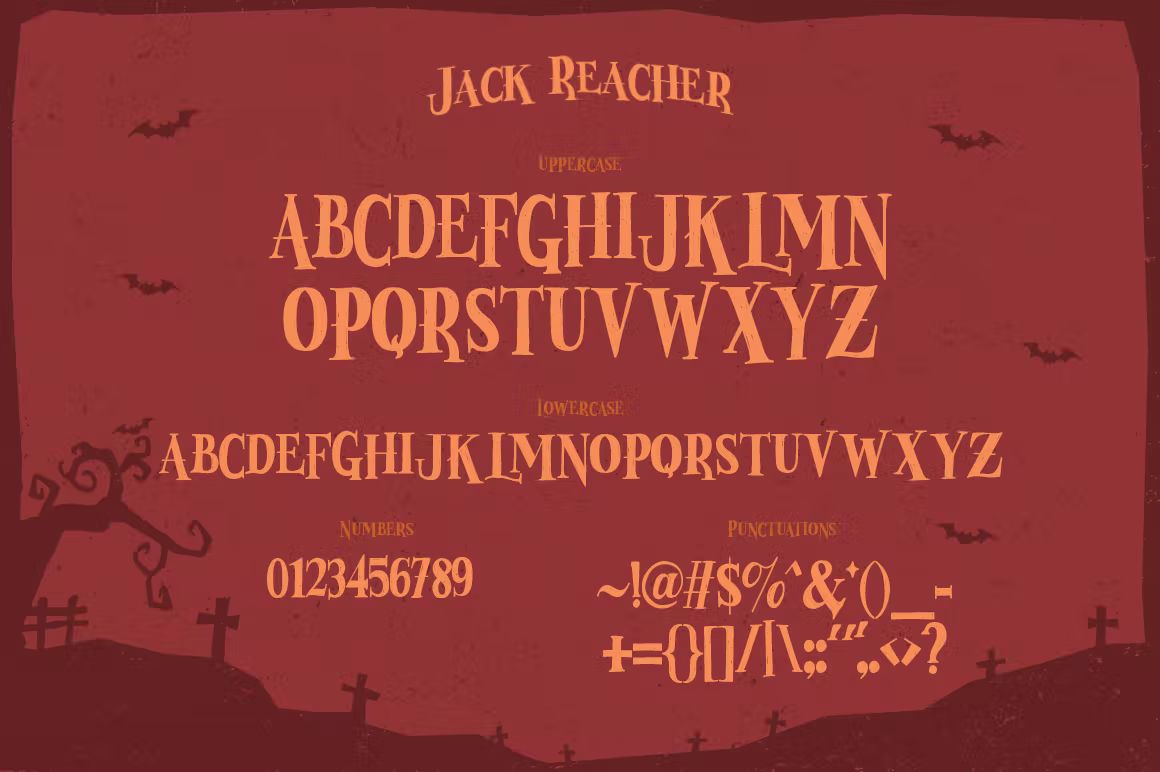فونت انگلیسی هالووین Jack Reacher Typeface