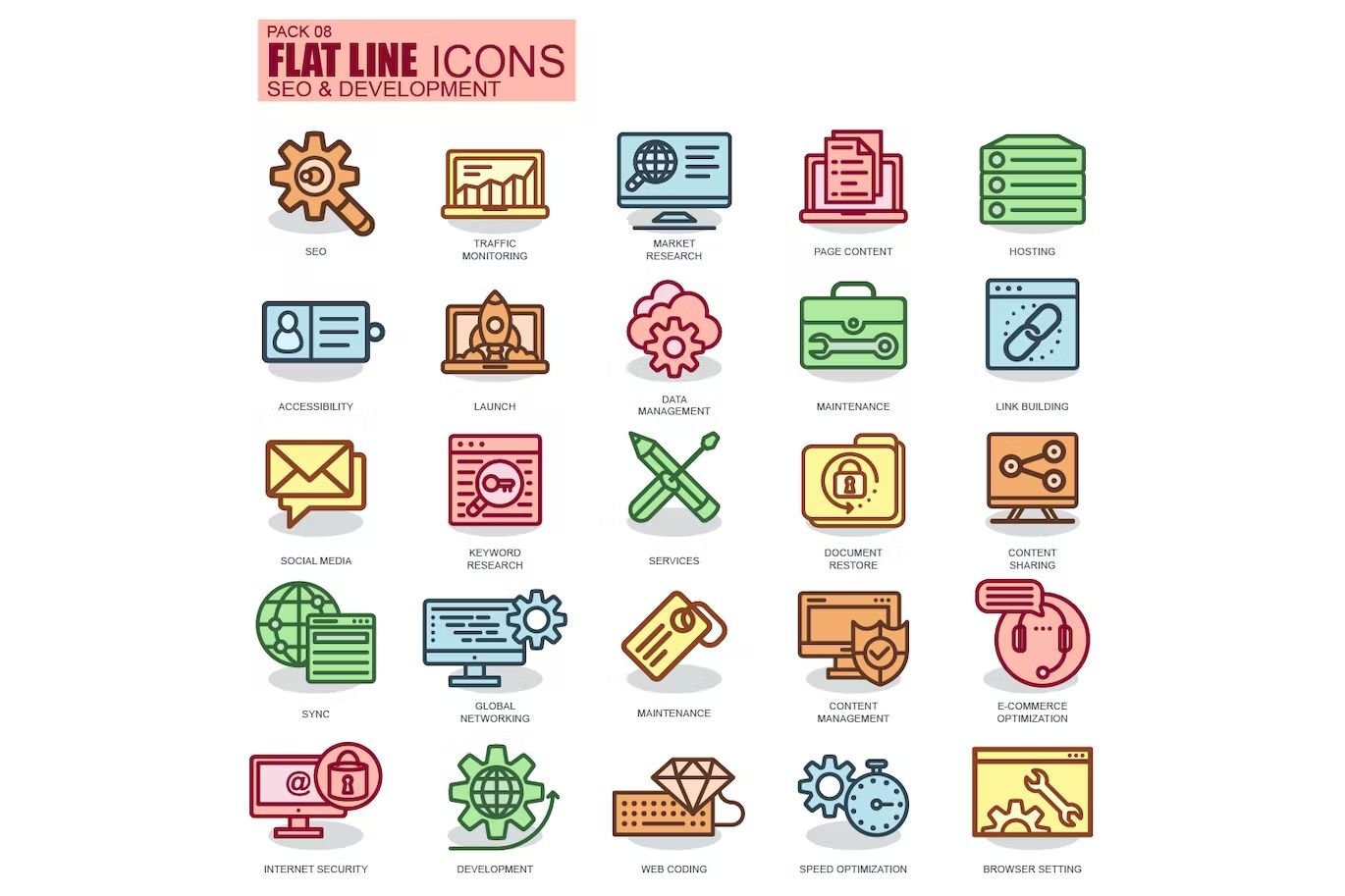 آیکون خطی Line Icons - 8