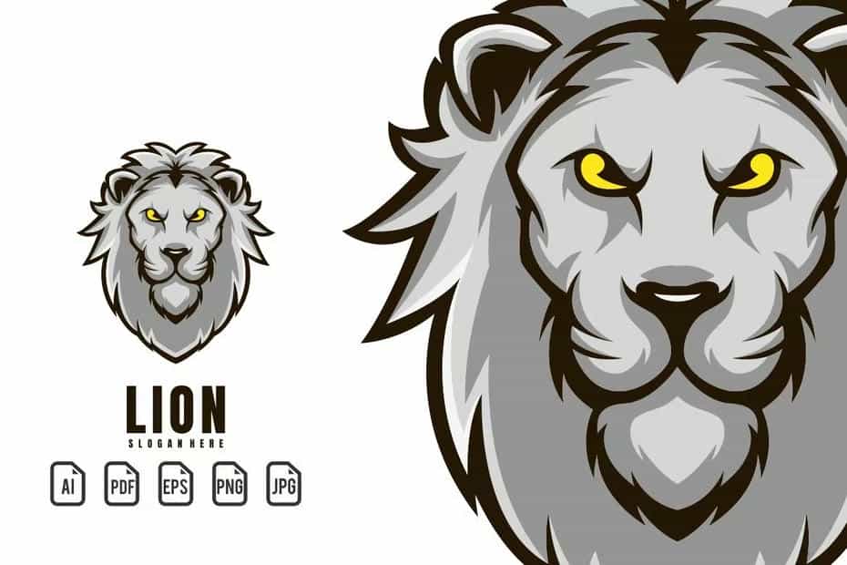 وکتور لوگو شیر Lion Mascot Logo - 1