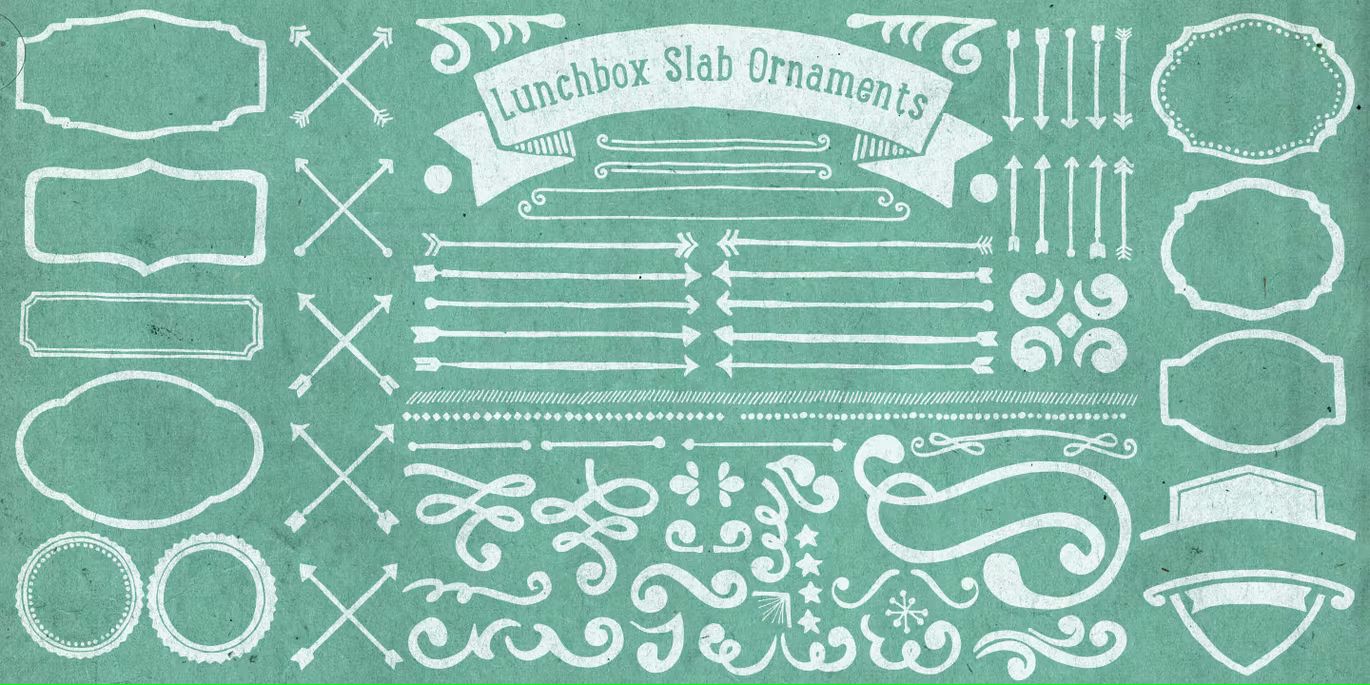 فونت انگلیسی Lunchbox Slab Ornaments - 12