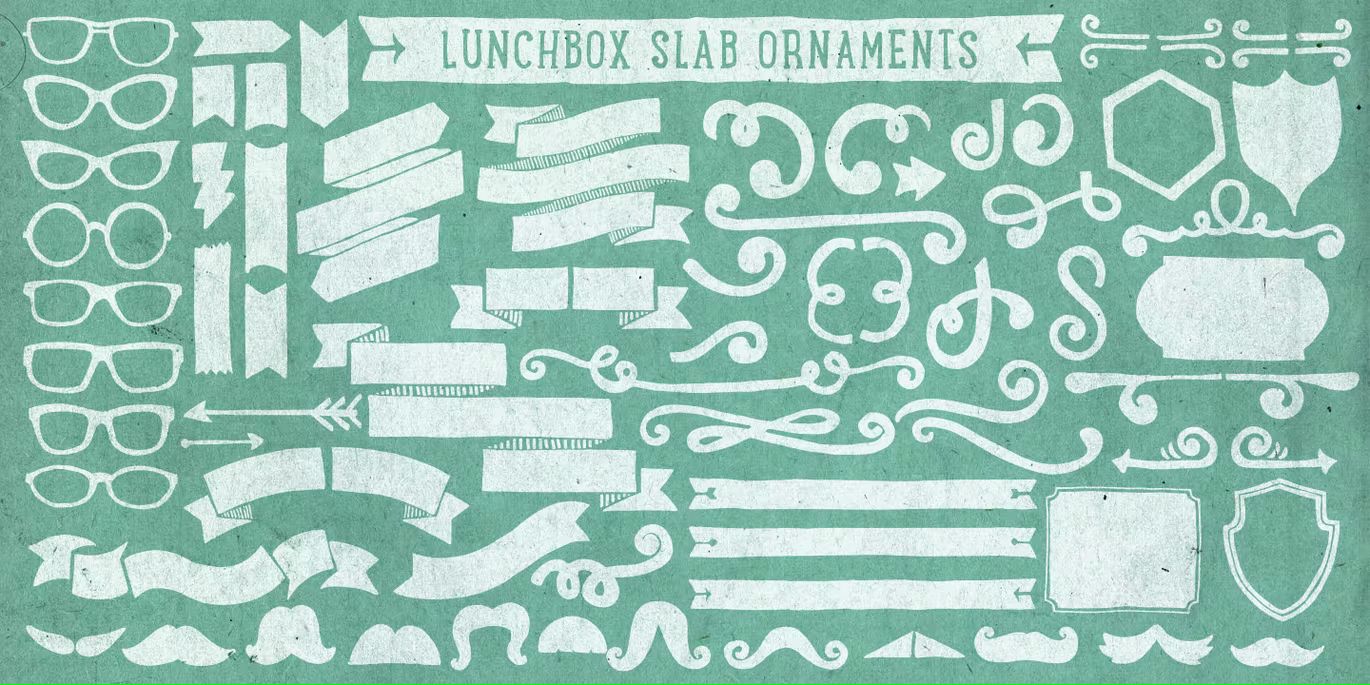 فونت انگلیسی Lunchbox Slab Ornaments - 14