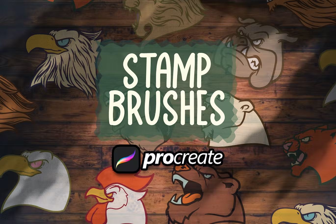 براش پروکریت Mascot Head Stamp Brush Procreate - 4