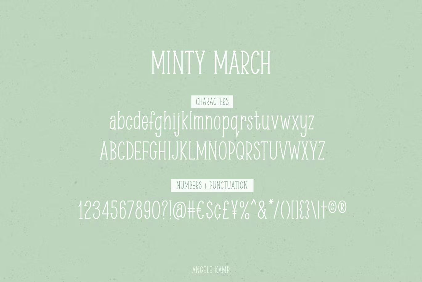 فونت انگلیسی Minty March, Condensed serif font
