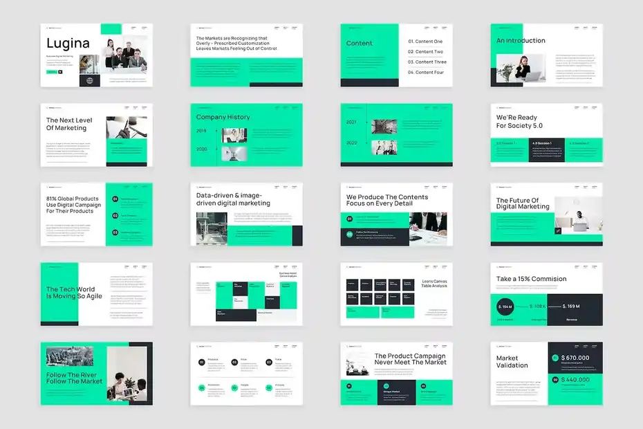 دانلود قالب پاورپوینت بازاریابی دیجیتال کسب و کار مدرن Modern Green Black Business Digital Marketing 023 - 2 قالب پاورپوینت بازاریابی دیجیتال کسب و کار مدرن - 1