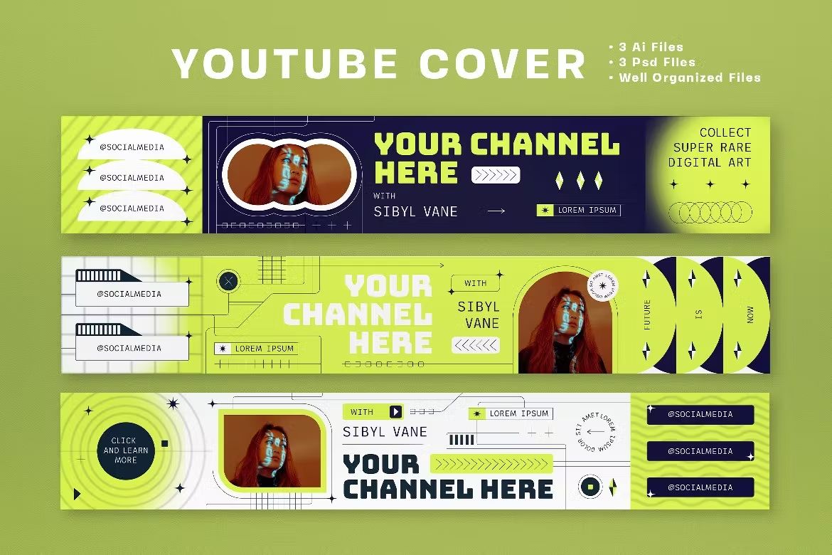 طرح لایه باز کاور یوتیوب NFT YouTube Cover - 2