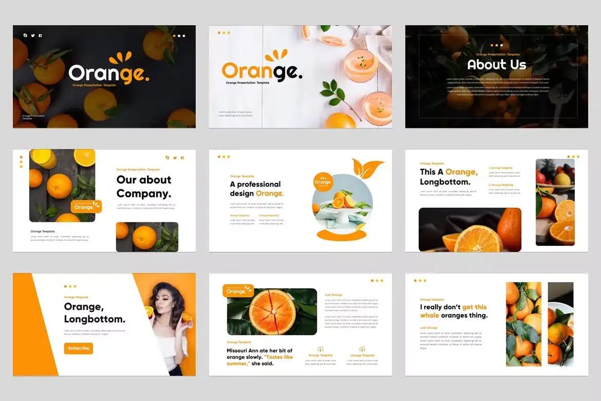 قالب پاورپوینت Orange Fruit Powerpoint Template - 2