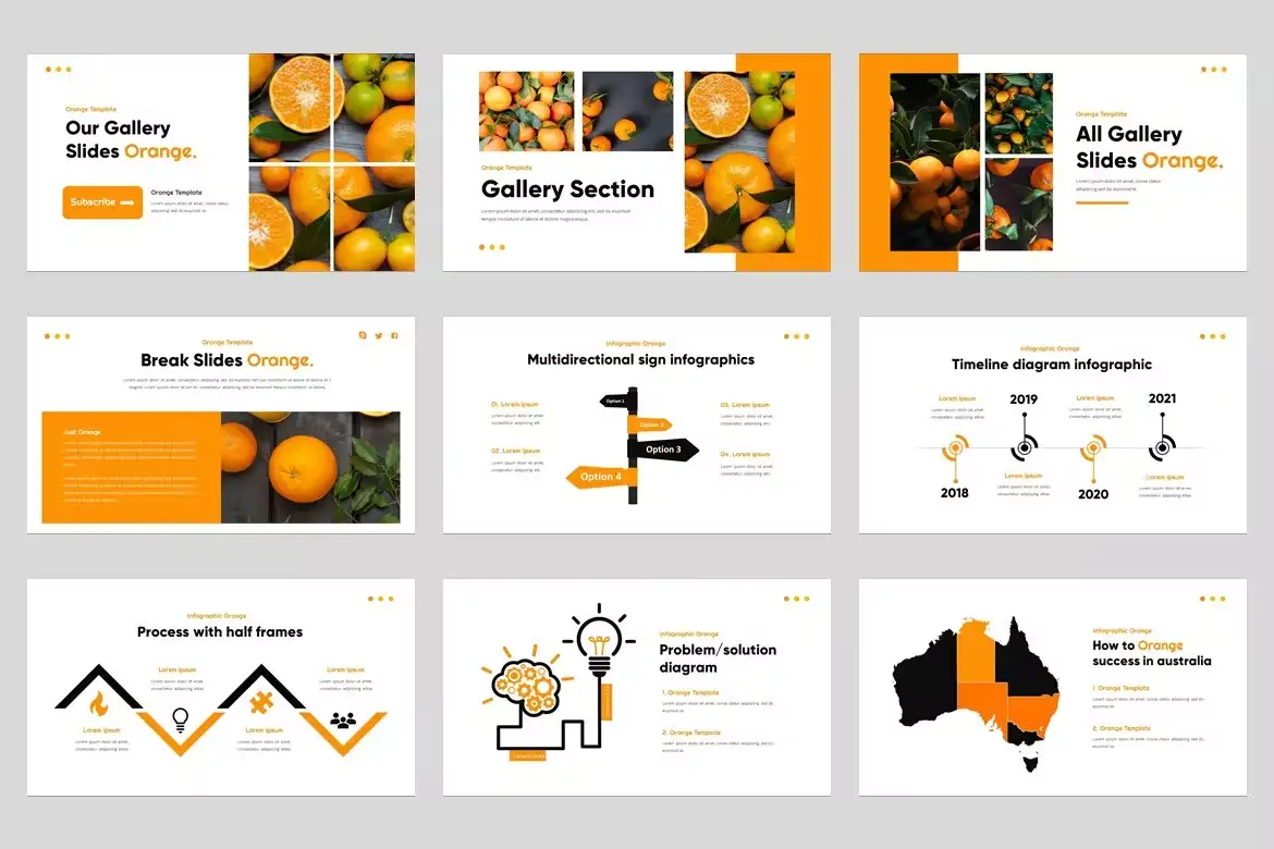 قالب پاورپوینت Orange Fruit Powerpoint Template - 8