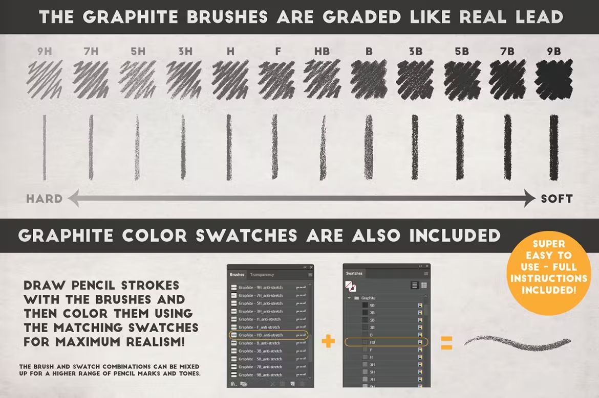 براش مداد ایلوستریتور Perfect Pencils - Brush Pack - 14