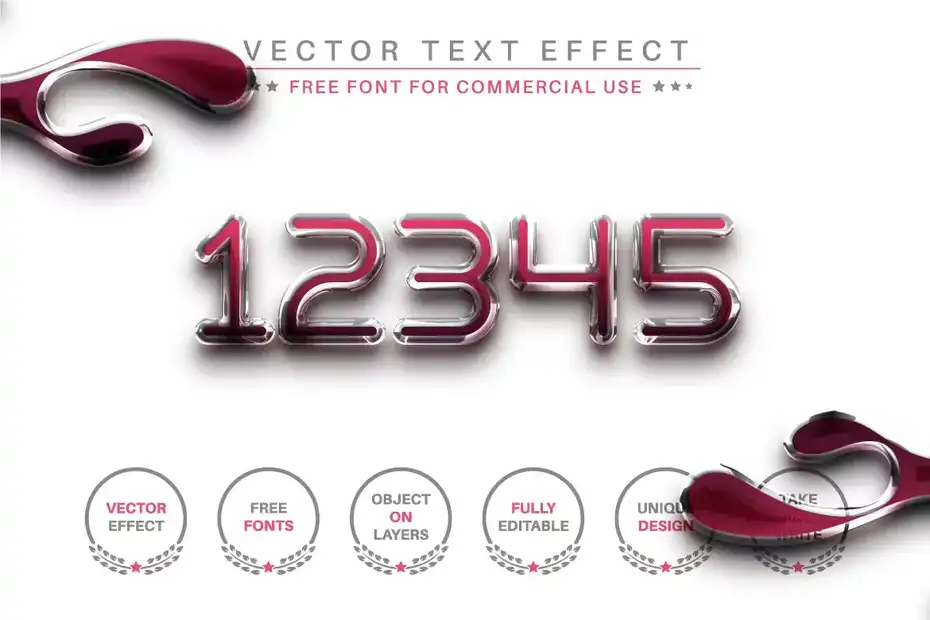 دانلود استایل متن ایلوستریتور فلز صورتی Pink Metal - Editable Text Effect, Font Style - 4 استایل متن ایلوستریتور فلز صورتی - 3