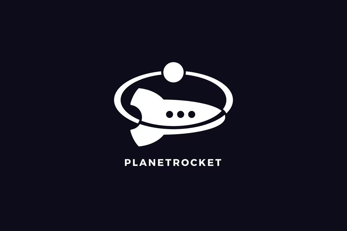 وکتور لوگو سیاره Planet Rocket Logo Template
