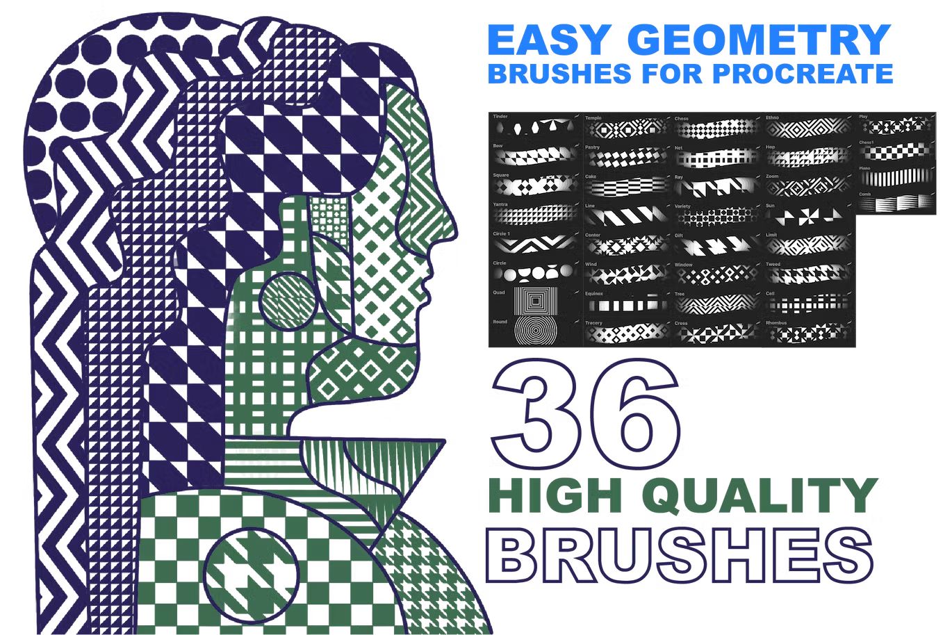 براش پروکریت Procreate Easy Geometry Brushes - 8