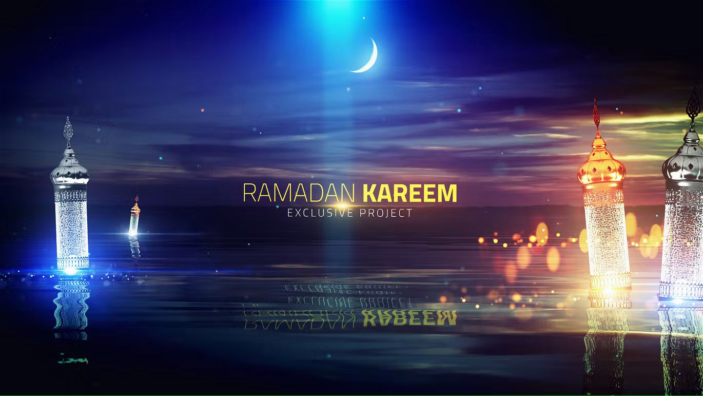 بک گراند چشم انداز دریاچه در ماه رمضان - 3