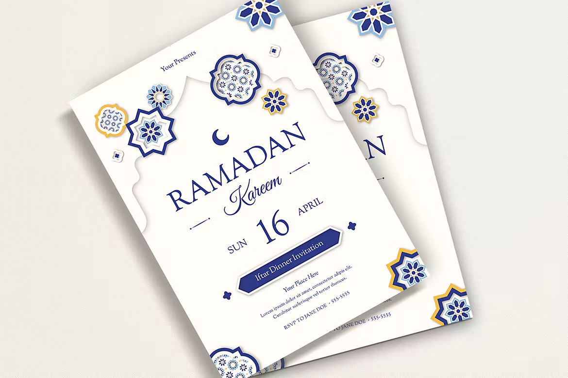 طرح لایه باز تراکت و شبکه اجتماعی رمضان