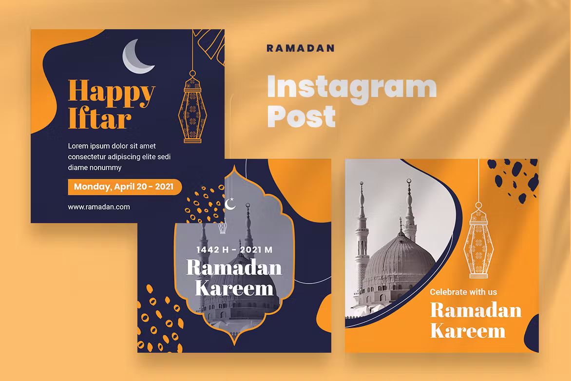 طرح لایه باز پست اینستاگرام رمضان کریم