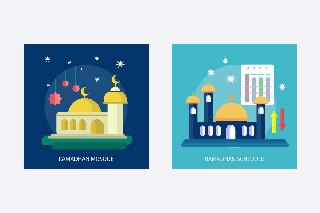 وکتور رمضان Ramadan Mubarak Vector Illustration - 5