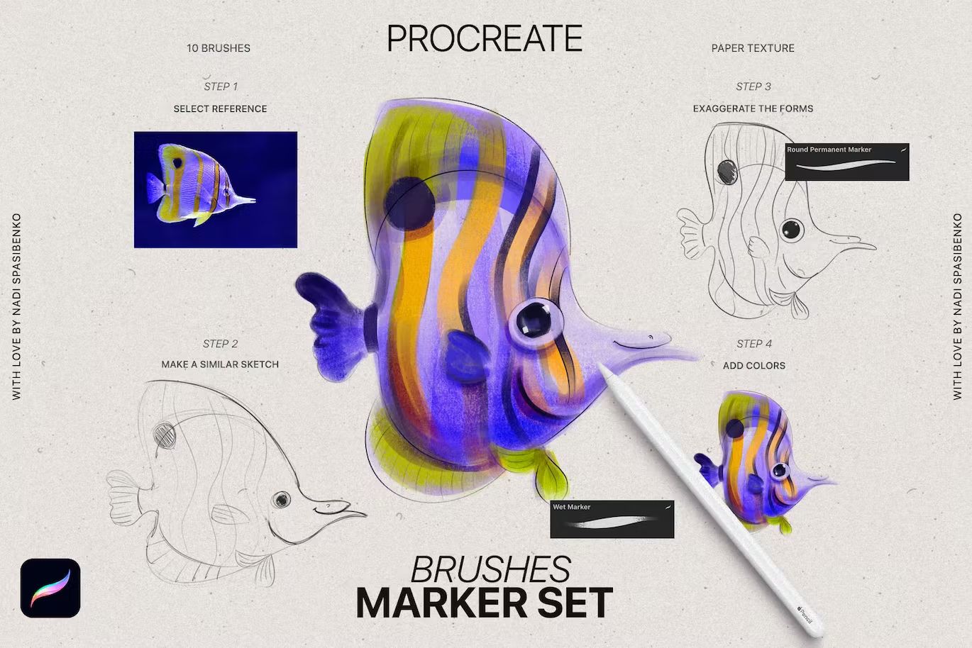 براش پروکریت Realistic Marker for Procreate - 8
