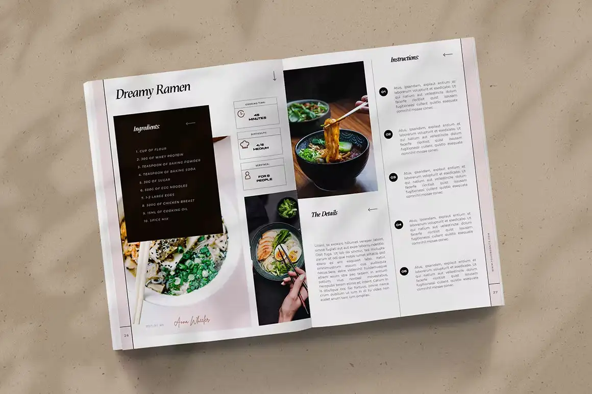 قالب ایندیزاین کتاب آموزش آشپزی - 2