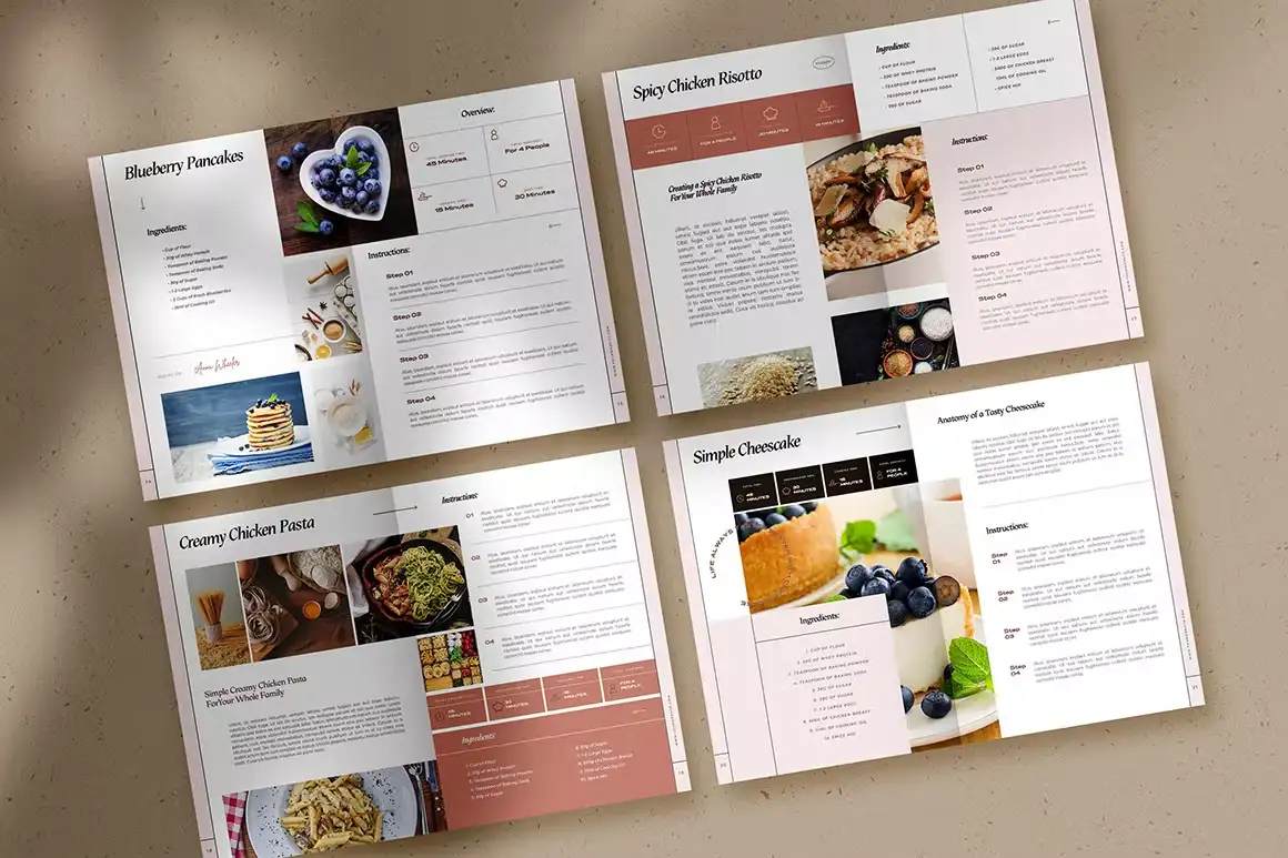 قالب ایندیزاین کتاب آموزش آشپزی - 8