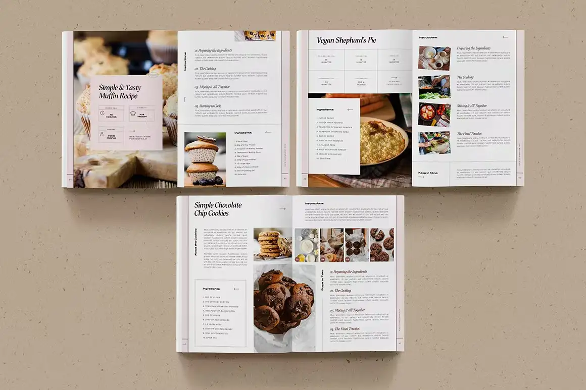قالب ایندیزاین کتاب آموزش آشپزی - 10