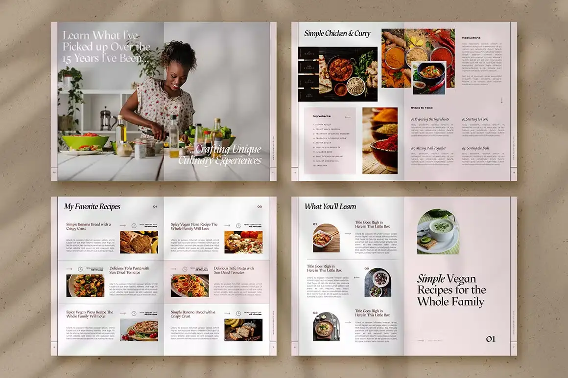 قالب ایندیزاین کتاب آموزش آشپزی - 12