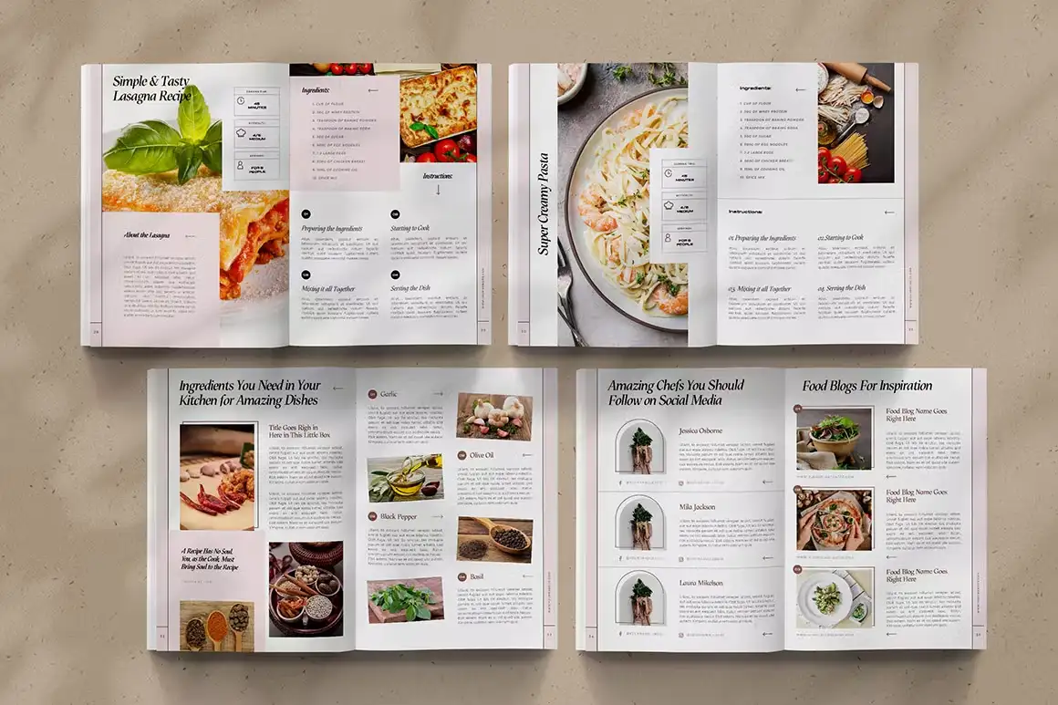 قالب ایندیزاین کتاب آموزش آشپزی - 14